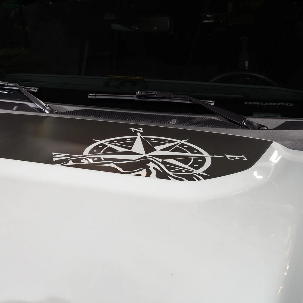 IAG Performance IAG Off-Road Front Hood Graphic - Compass Design for 2021+ Ford Bronco IAG-BDY-F2084 - Additional View 6