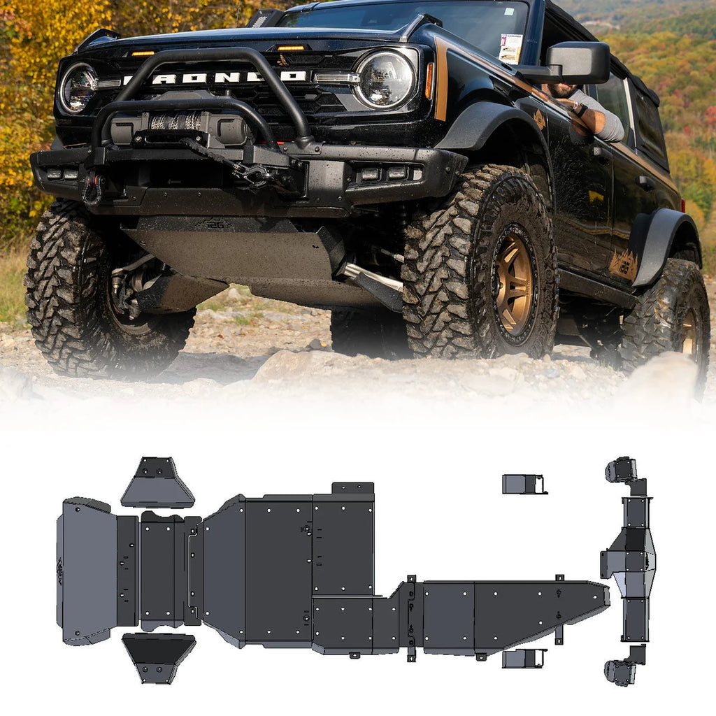 IAG Performance IAG Rock Armor Complete Skid Plate Set for 2021+ Four Door Ford Bronco IAG-BDY-F2321 - Main Product View