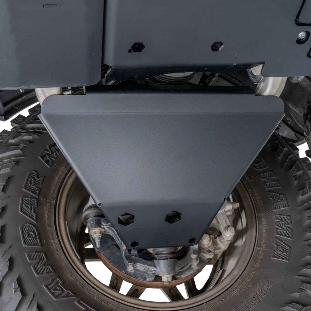 IAG Performance IAG Rock Armor Front Lower Control Arm Skid Plate for 2021+ Ford Bronco IAG-BDY-F2308 - Installation View