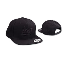 Load image into Gallery viewer, IAG Performance IAG Script Logo Embroidered Snapback Cap - Black. IAG-APP-2013 - Main Product View
