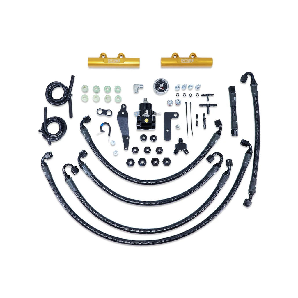 IAG Performance PTFE Fuel System Kit w/ Aeromotive FPR, IAG Fuel Rails (Gold) IAG-AFD-2350GD - Main Product View