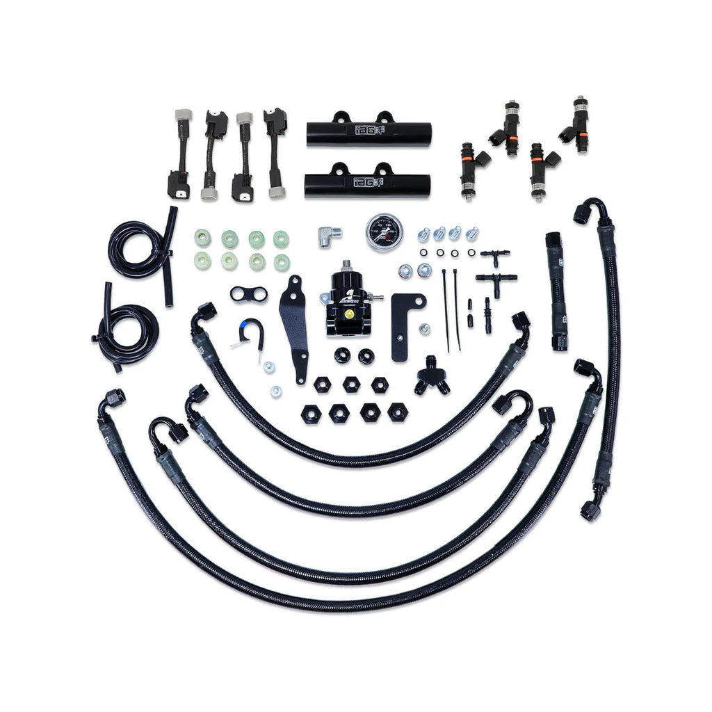 IAG Performance PTFE Fuel System Kit w/ FIC Injectors, Aeromotive FPR, IAG Fuel Rails (Black) IAG-AFD-2330BK - Main Produc...