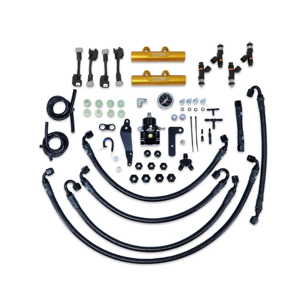 IAG Performance PTFE Fuel System Kit w/ FIC Injectors, Aeromotive FPR, IAG Fuel Rails (Black) IAG-AFD-2330GD - Main Produc...