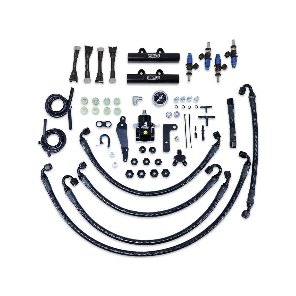 IAG Performance PTFE Fuel System Kit w/ FIC Injectors, Aeromotive FPR, IAG Fuel Rails (Black) IAG-AFD-2332BK - Main Produc...