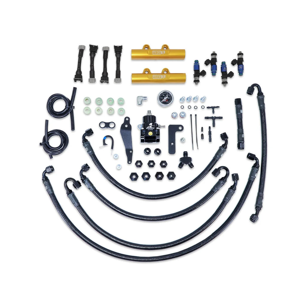 IAG Performance PTFE Fuel System Kit w/ FIC Injectors, Aeromotive FPR, IAG Fuel Rails (Black) IAG-AFD-2334GD - Main Produc...
