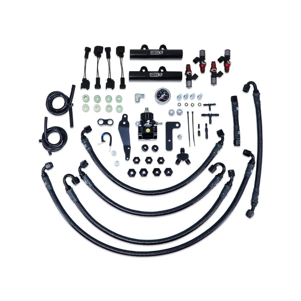 IAG Performance PTFE Fuel System Kit w/ ID Injectors, Aeromotive FPR, IAG Fuel Rails (Black) IAG-AFD-2312BK - Main Product...