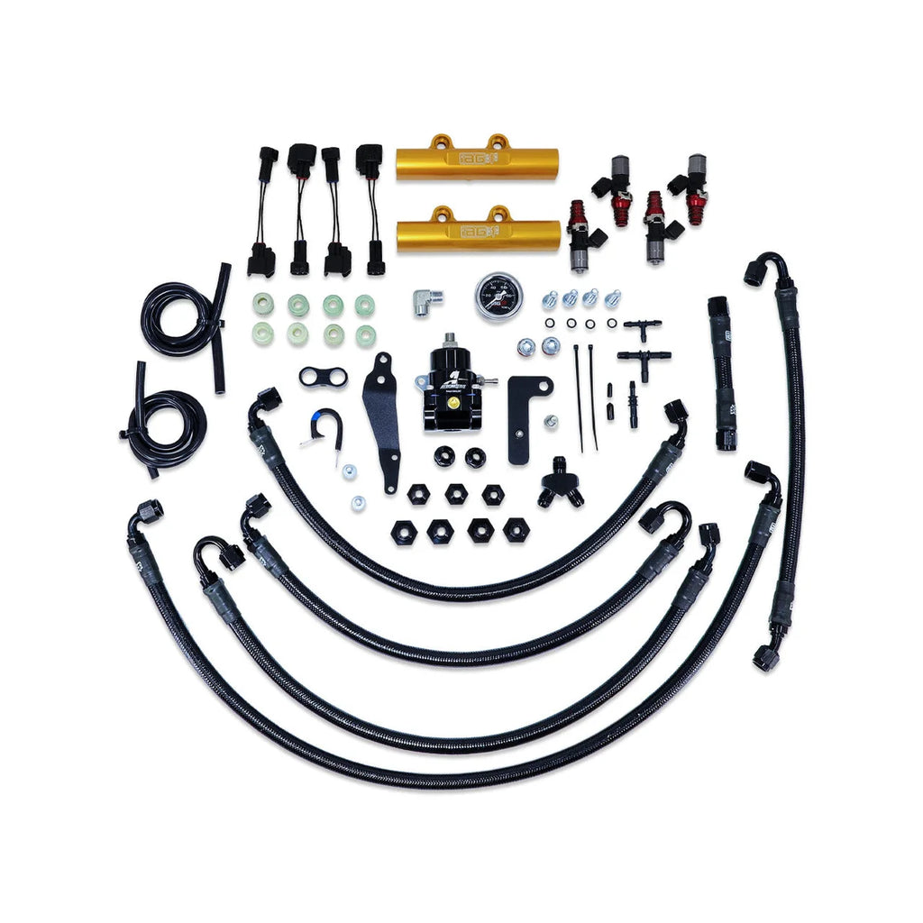 IAG Performance PTFE Fuel System Kit w/ ID Injectors, Aeromotive FPR, IAG Fuel Rails (Gold) IAG-AFD-2314GD - Main Product ...