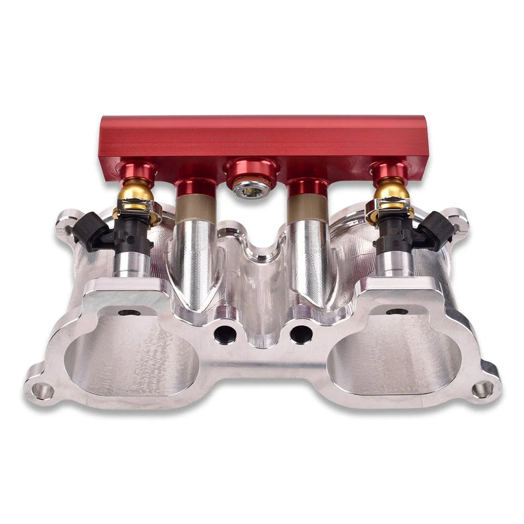 IAG Performance V3 Top Feed Fuel Rails (Red Finish) IAG-AFD-2102RD - Back View