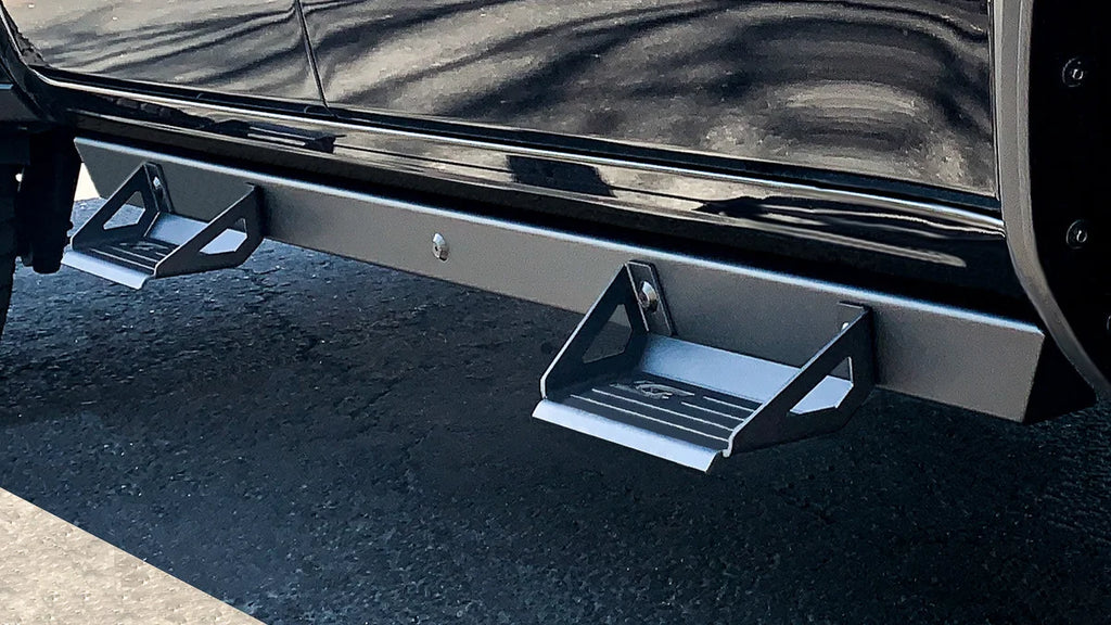 ICI Dual step, reinforced aluminum, black, rust free, bolt on 840121412876 - Back View