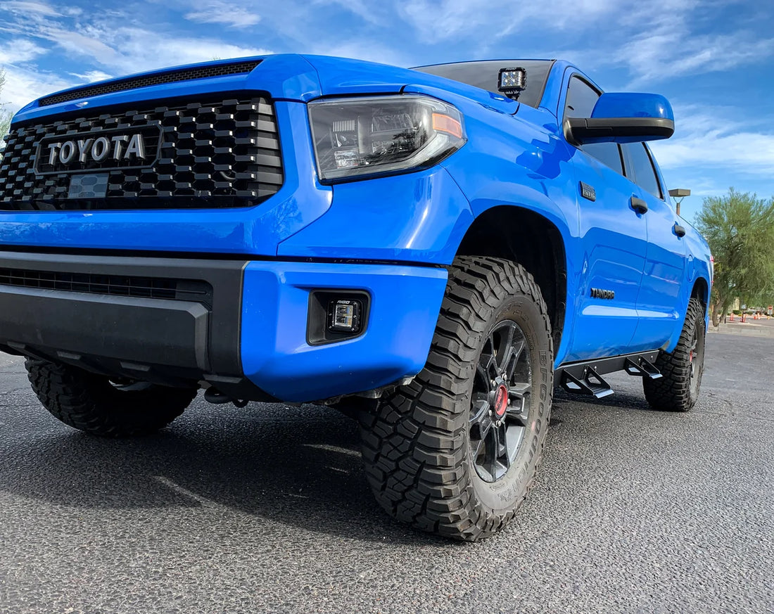 ICI Dual step, reinforced aluminum, black, rust free, bolt on 840121412951 - Side View