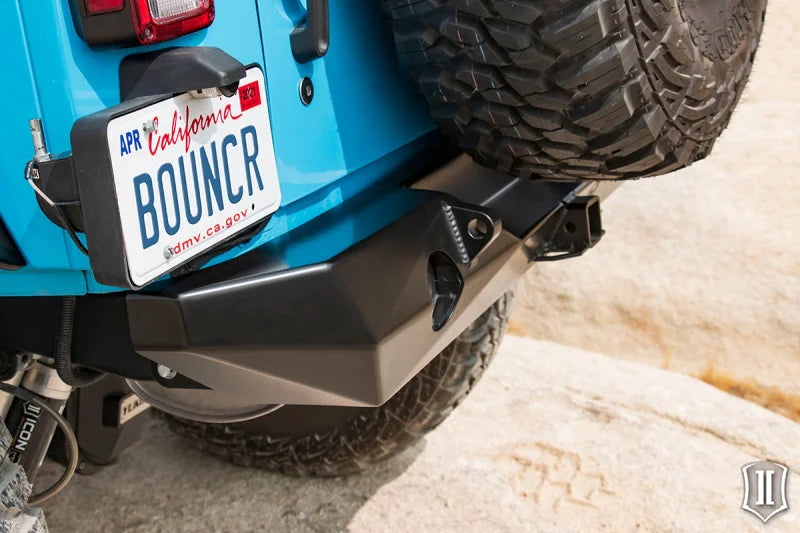 ICON 07-18 Jeep Wrangler JK Pro Series 2 Rear Bumper w/Hitch/Tabs - Side View