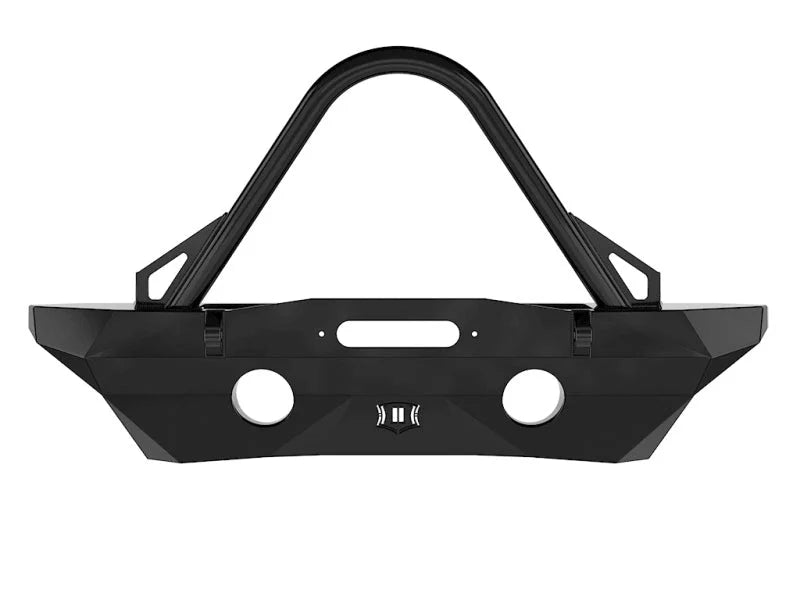 ICON 07-18 Jeep Wrangler JK Pro Series Mid Width Front Recessed Winch Bumper w/Stinger/Tabs - Detail View