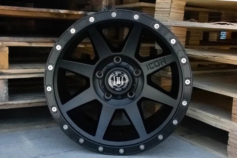 ICON 17in Compression/Alpha/Rebound Wheel Rock Ring Kit (20 Bolt) - Side View