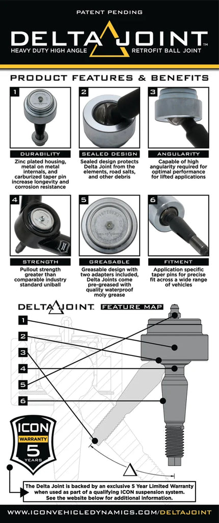 ICON 2008+ Toyota Land Cruiser 200 Billet Upper Control Arm Delta Joint Kit - Additional View 6