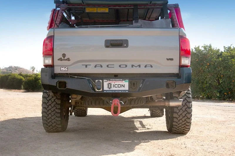 ICON 2016+ Toyota Tacoma Rear Impact Bumper - Back View