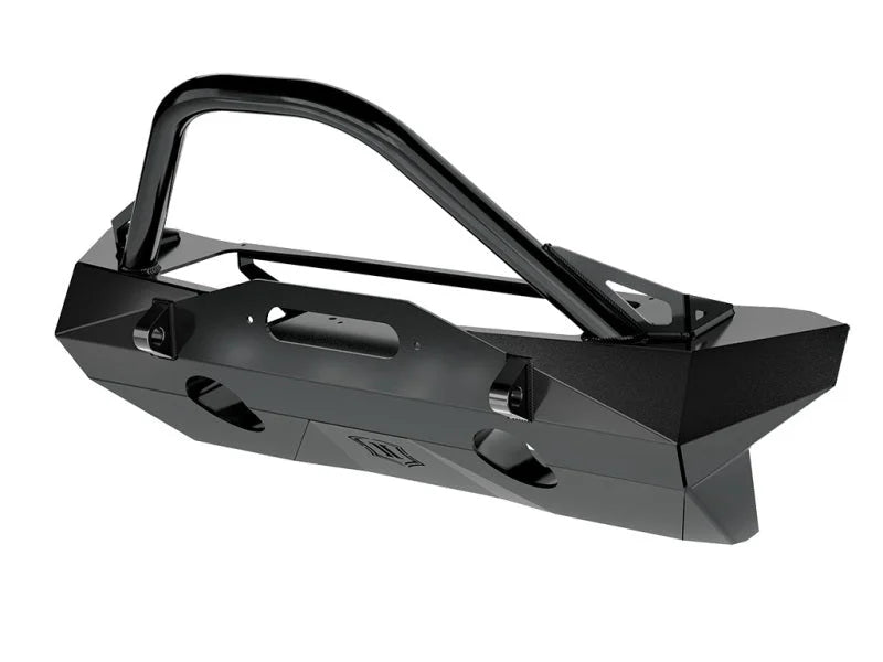 ICON 2018+ Jeep Wrangler JL / 2020+ Jeep Gladiator JT Pro Recessed Impact Front Bumper w/Bar & Tabs - Main Product View