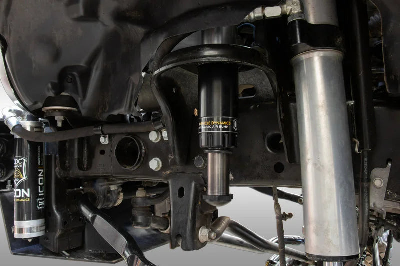 ICON 2020+ Jeep Gladiator JT / 2007+ Jeep Wrangler JK/JL Front Hyd Bump Stop Kit - Side View