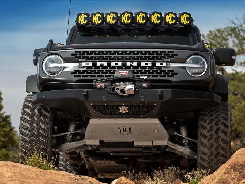 ICON 2021+ Ford Bronco Hoss 1.0 Front EXP Coilover 2.5in - Back View