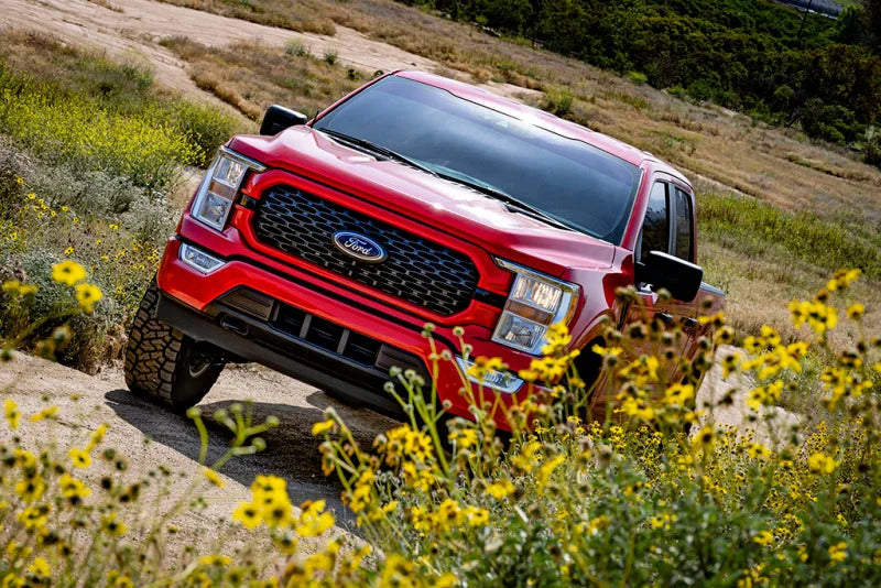 ICON 3.5-4.5in Stage 1 Suspension System With Tubular Upper Control Arms fits 2021-2025 Ford F-150 4WD - Installation View