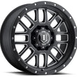 Load image into Gallery viewer, ICON Alpha 20x9 5x150 16mm Offset 5.625in BS 110.1mm Bore Satin Black/Milled Windows Wheel - Main Product View