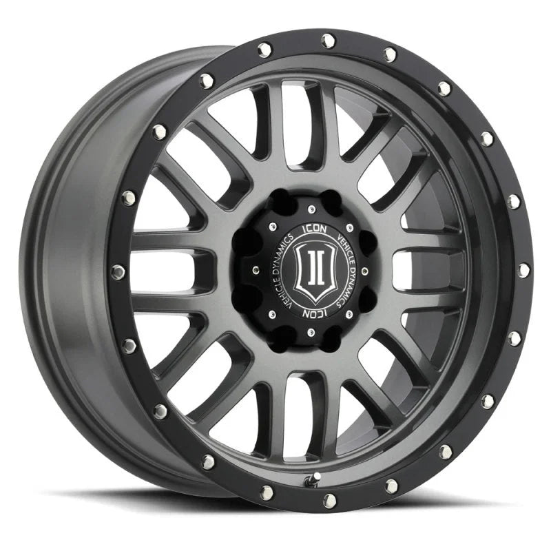 ICON Alpha 20x9 6x135 16mm Offset 5.625in BS Gunmetal Wheel - Main Product View