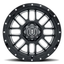 Load image into Gallery viewer, ICON Alpha 20x9 8x170 0mm Offset 5in BS Gloss Black Milled Spokes Wheel - Side View