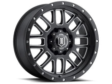 Load image into Gallery viewer, ICON Alpha 20x9 8x180 12mm Offset 5.5in BS 125.2mm Bore Satin Black/Milled Windows Wheel - Main Product View
