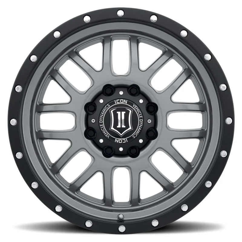 ICON Alpha 20x9 8x180 12mm Offset 5.5in BS Gunmetal Wheel - Side View