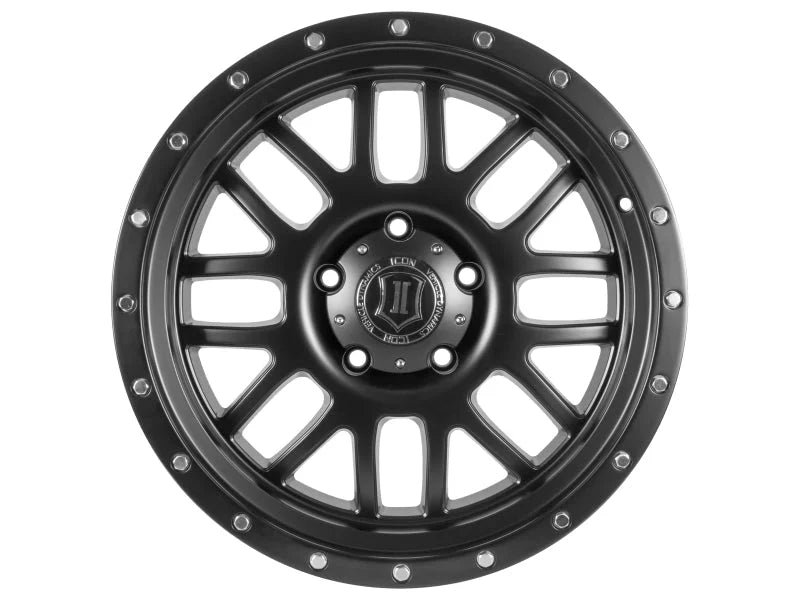ICON Alpha 20x9 8x6.5 19mm Offset 5.75in BS 125.2mm Bore Satin Black Wheel - Side View