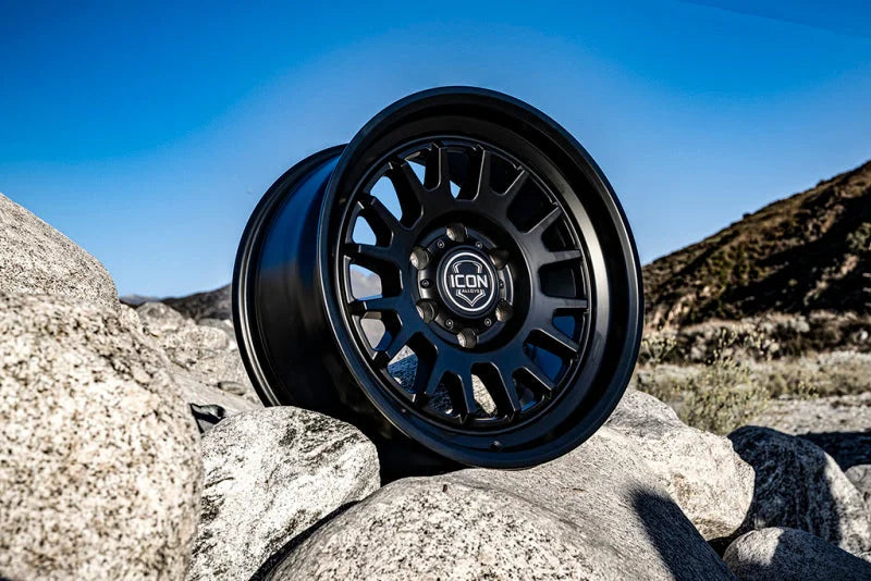 ICON Anza 17x8.5 6x135 +6mm Offset 5in BS 87.1mm Hub Bore Satin Black Wheel - Back View