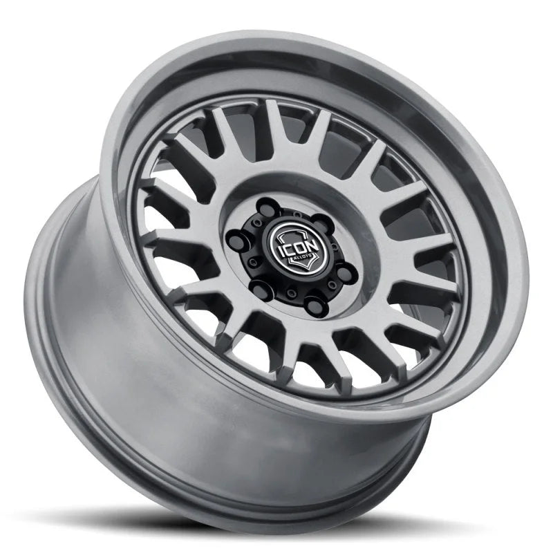 ICON Anza 17x8.5 6x5.5 0mm Offset 4.75in BS 106.1mm Hub Bore Gun Metal Wheel - Additional View 6