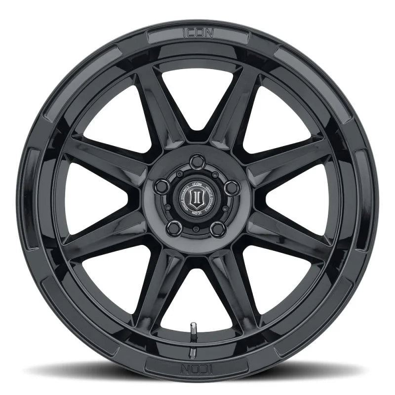 ICON Bandit 20x10 5x150 -24mm 4.5in BS 110.10mm Bore Gloss Black Wheel - Side View