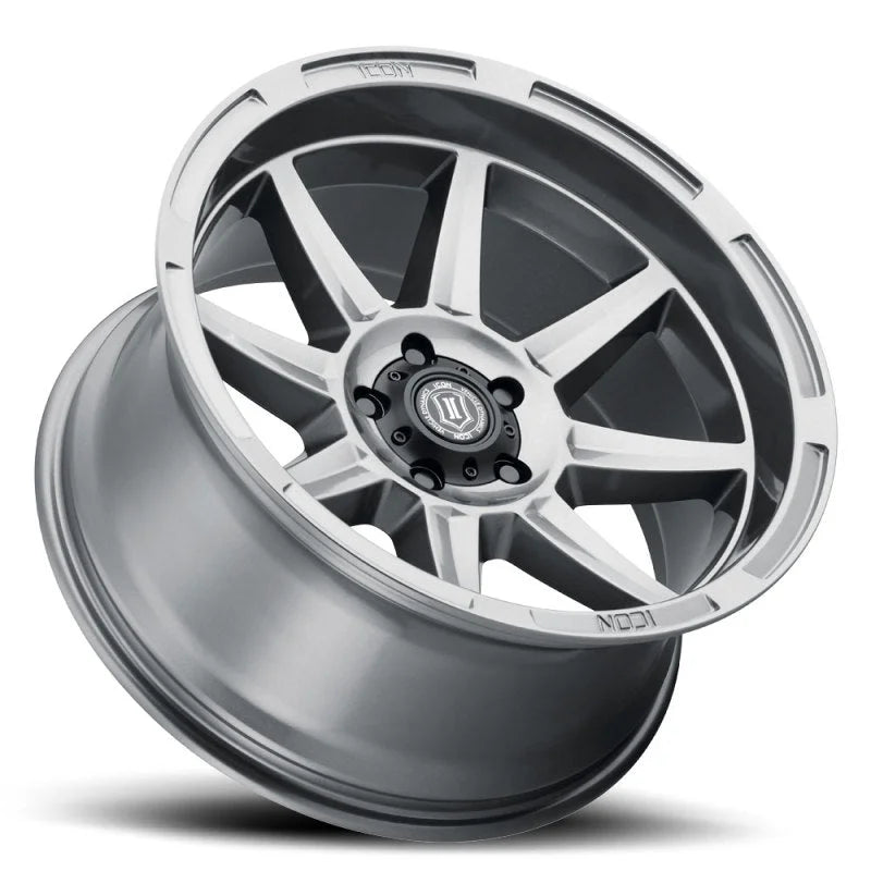 ICON Bandit 20x10 5x150 -24mm 4.5in BS 110.10mm Bore Gun Metal Wheel - Detail View