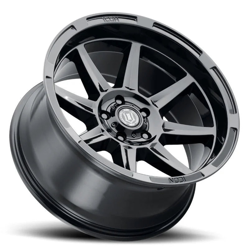ICON Bandit 20x10 6x135 -24mm 4.5in BS 87.10mm Bore Gloss Black Wheel - Detail View