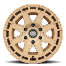Load image into Gallery viewer, ICON Compass 17x8.5 5x5 -6mm Offset 4.5in BS Satin Brass Wheel - Side View