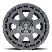 Load image into Gallery viewer, ICON Compass 17x8.5 6x135 6mm Offset 5in BS Satin Black Wheel - Back View