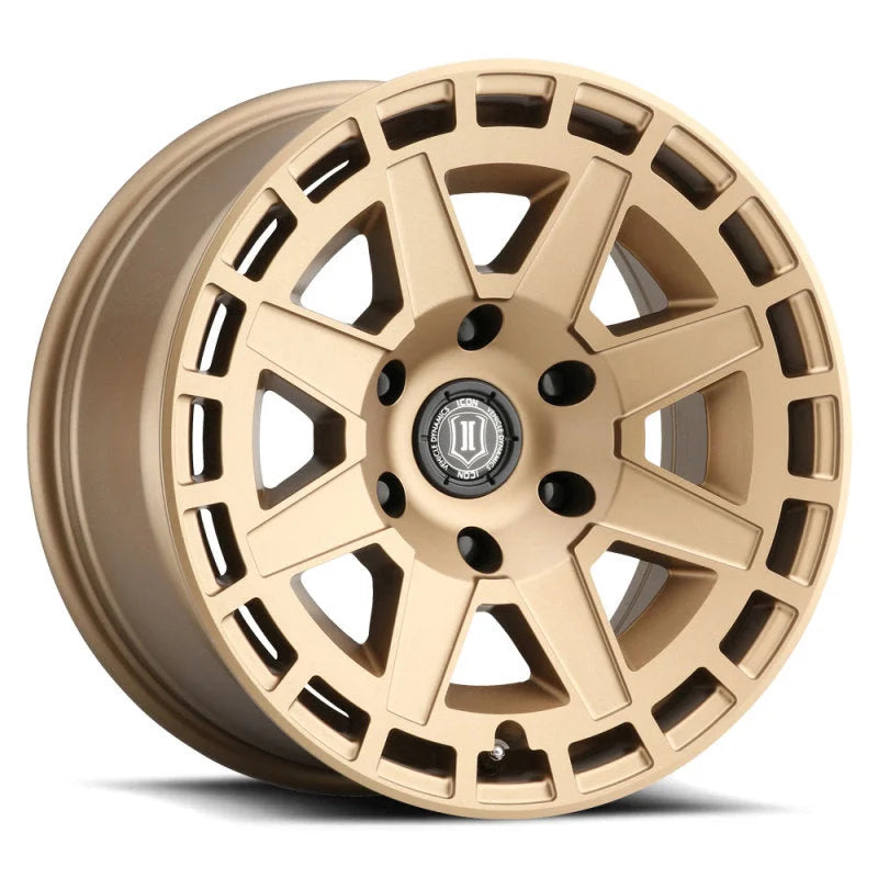 ICON Compass 17x8.5 6x135 6mm Offset 5in BS Satin Brass Wheel - Main Product View