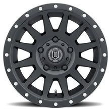 Load image into Gallery viewer, ICON Compression 17x8.5 5x150 25mm Offset 5.75in BS 110.1mm Bore Satin Black Wheel - Side View