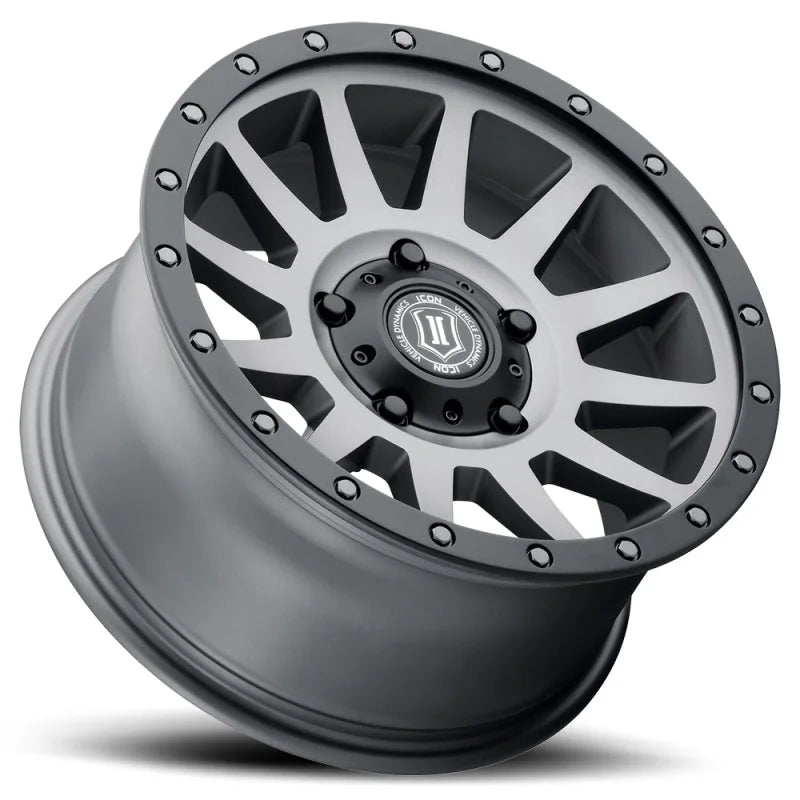 ICON Compression 17x8.5 5x150 25mm Offset 5.75in BS 110.1mm Bore Titanium Wheel - Side View