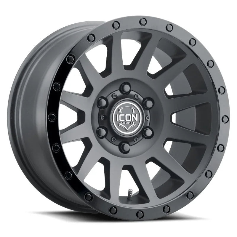 ICON Compression 17x8.5 6x5.5 25mm Offset 5.75in BS 95.1mm Bore Double Black Wheel - Main Product View