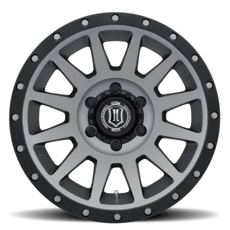 ICON Compression 18x9 5x150 25mm Offset 6in BS Titanium Wheel - Side View