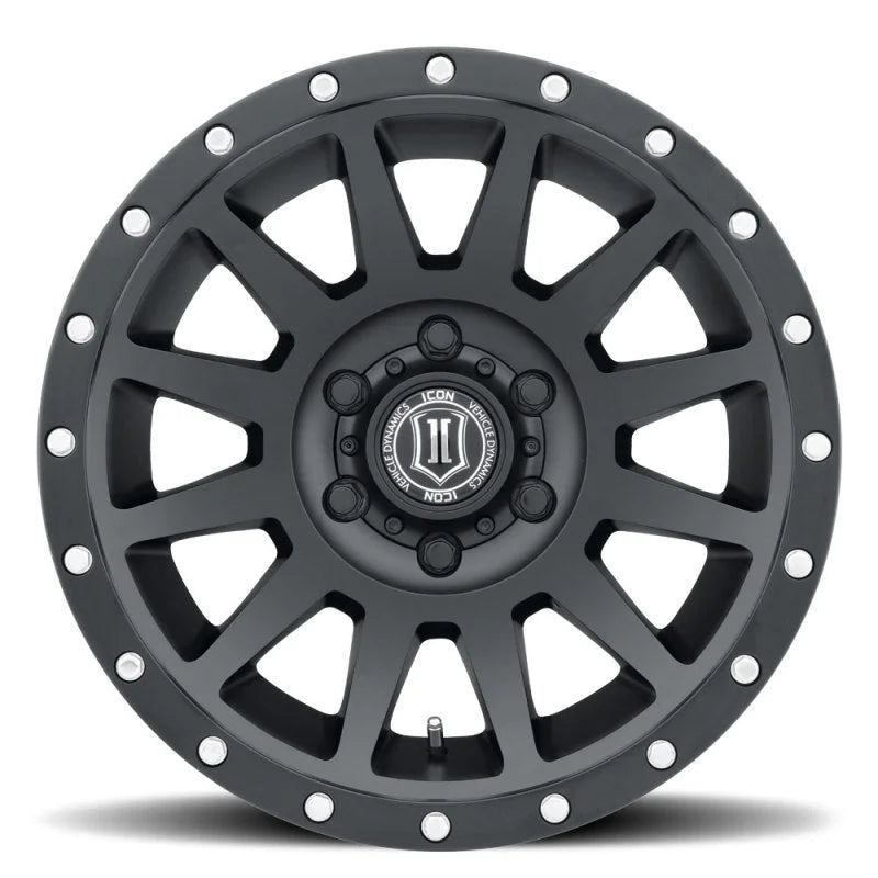 ICON Compression 18x9 5x5 -12mm Offset 4.5in BS Satin Black Wheel - Back View