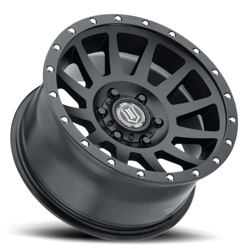 ICON Compression 18x9 5x5 -12mm Offset 4.5in BS Satin Black Wheel - Installation View