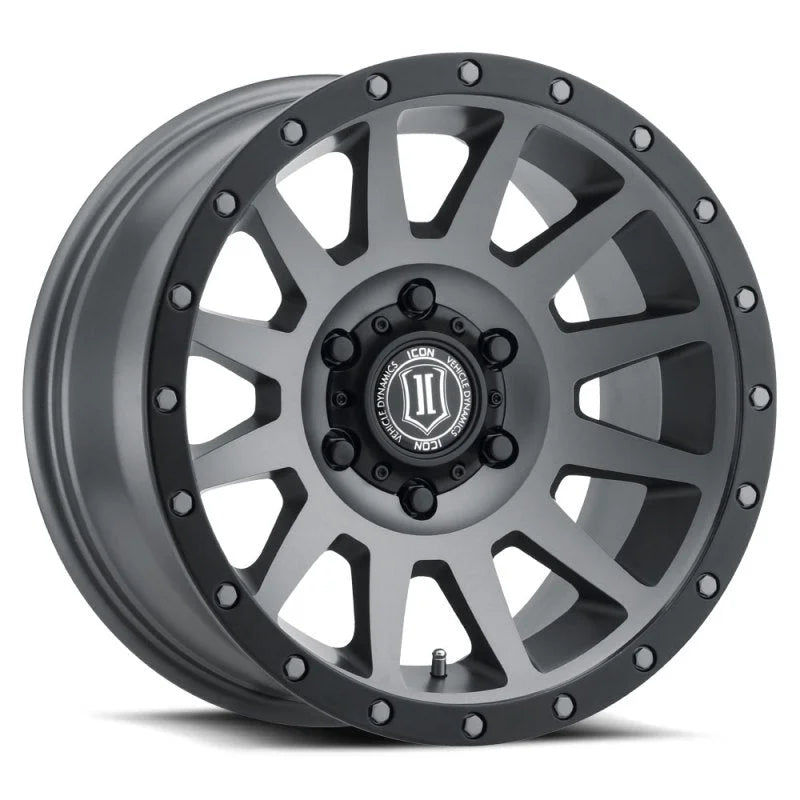 ICON Compression 18x9 6x135 6mm Offset 5.25in BS Titanium Wheel - Main Product View