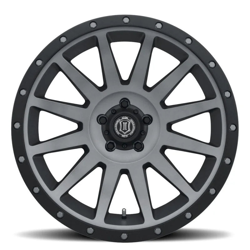 ICON Compression 20x10 5x150 -19mm Offset 4.75inBS Titanium Wheel - Side View