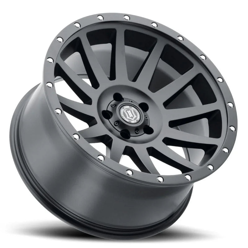 ICON Compression 20x10 5x5 -12mm Offset 5in BS 71.5mm Bore Satin Black Wheel - Detail View