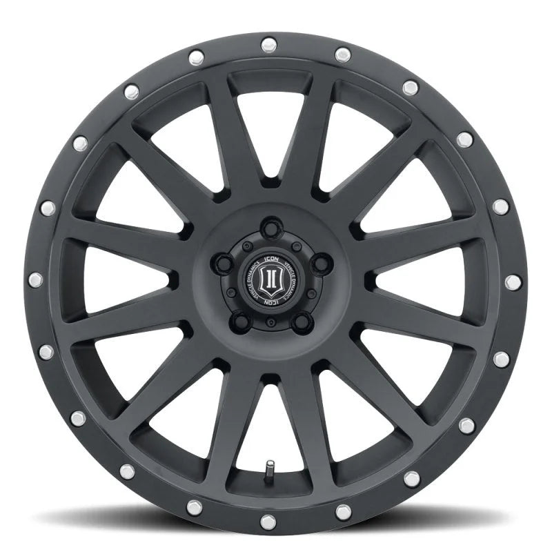 ICON Compression 20x10 6x5.5 -19mm Offset 4.75inBS Satin Black Wheel - Side View