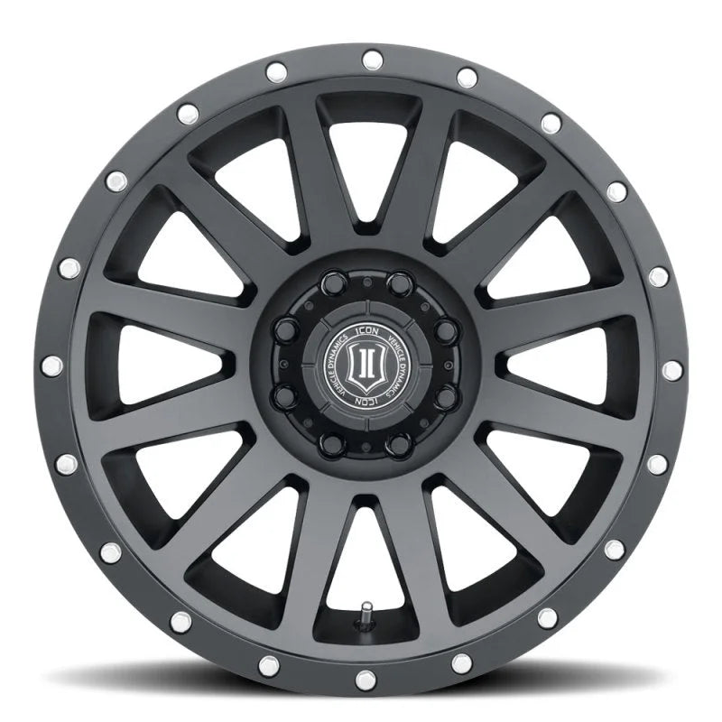 ICON Compression 20x10 8x180 -19mm Offset 4.75in BS 124.2mm Bore Satin Black Wheel - Side View