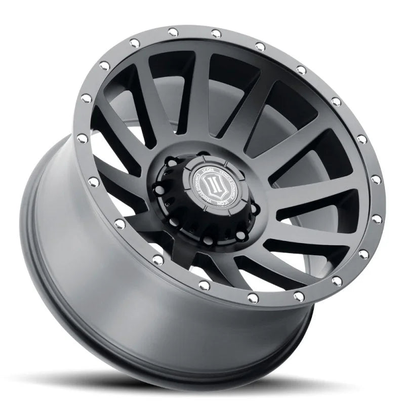 ICON Compression 20x10 8x6.5 -19mm Offset 4.75in BS 121.4mm Bore Satin Black Wheel - Detail View