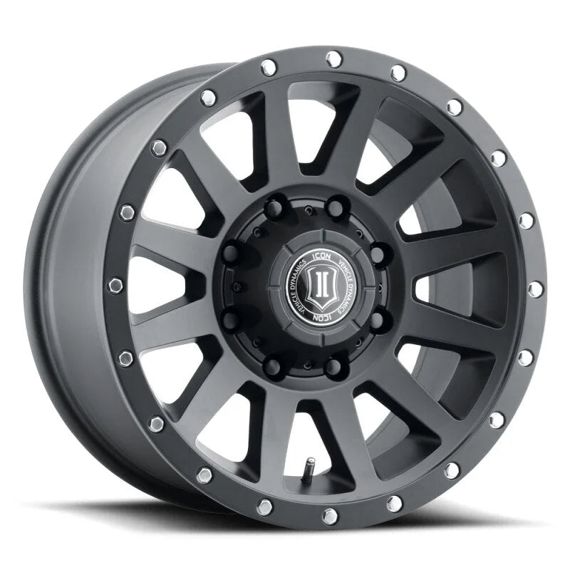 ICON Compression HD 18x9 8x165.1 12mm Offset 5.5in BS - Satin Black Wheel - Main Product View